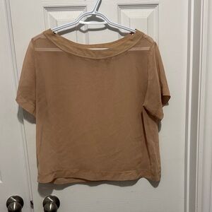 Elegant Tan Sheer Women's Top